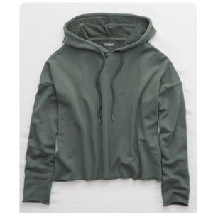 Aerie Sunday Soft Cropped Hoodie – Size M – Green